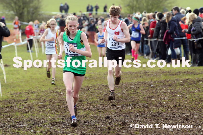 Girls under-13s, 2020 British Athletics Inter Counties Cross Country Champs., Prestwold Hall, Loughborough. Photo: David T. Hewitson/Sports for All Pics